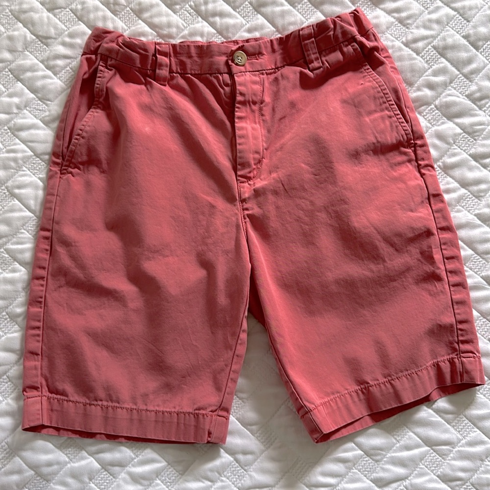 Vineyard Vines Boys Nantucket Red Shorts with Adjustable Waist - Size 12 EUC